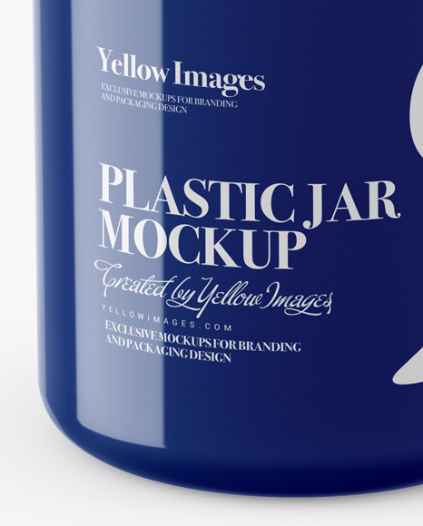 250ml Glossy Plastic Jar Mockup (High-Angle Shot) - Free Download