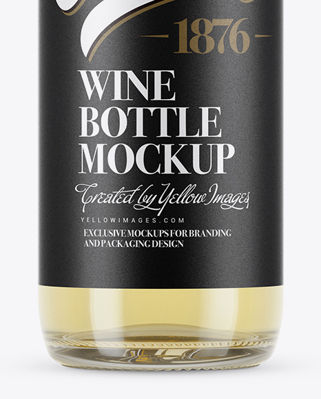 375ml Clear Glass White Wine Bottle Mockup