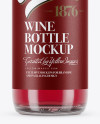 375ml Clear Glass Pink Wine Bottle Mockup