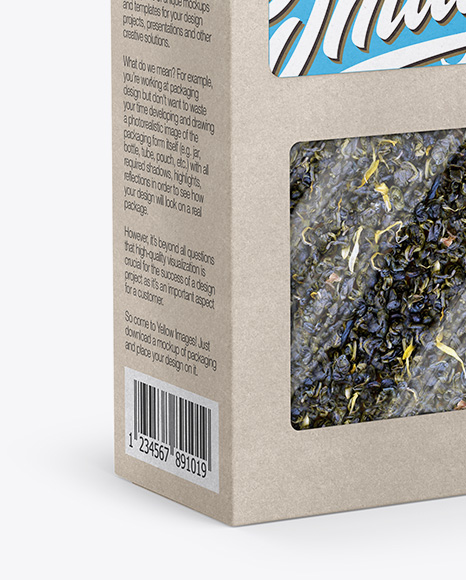 Kraft Paper Box W/ Tea - Half Side View