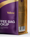 Matte Bag with Kraft Coffee Cup Mockup - Half Side View