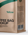 Kraft Bag with Coffee Cup Mockup - Half Side View