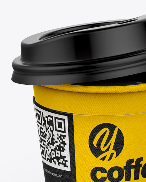 Coffee Cup With Sleeve &amp; French Fries Mockup