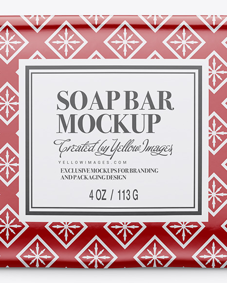 Glossy Soap Package Mockup - Front View Glossy Soap Package Mockup - Front View