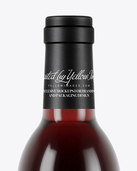 375ml Clear Glass Red Wine Bottle Mockup