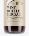 375ml Clear Glass Red Wine Bottle Mockup