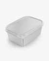 Glossy Plastic Container Mockup - Halfside View (High-Angle Shot)