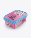 Glossy Plastic Container Mockup - Halfside View (High-Angle Shot)