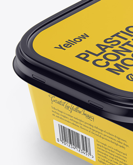 Matte Plastic Container Mockup - Half Side View (High-Angle Shot)