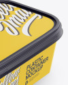 Matte Plastic Container Mockup - Half Side View (High-Angle Shot)