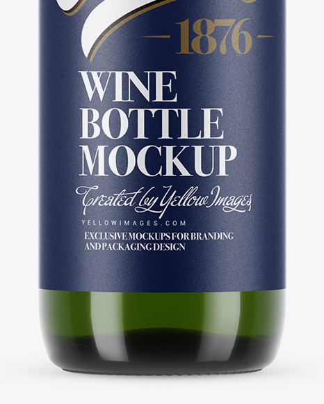 375ml Green Glass White Wine Bottle Mockup