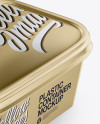 Metallic Plastic Container Mockup - Half Side View (High-Angle Shot)