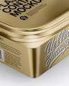 Metallic Plastic Container Mockup - Half Side View (High-Angle Shot)