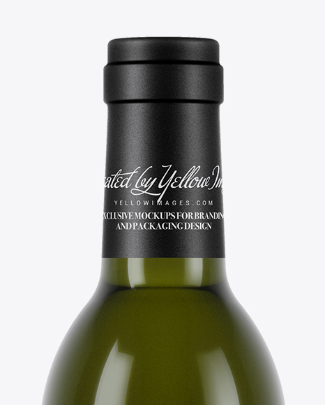 375ml Antique Green Glass White Wine Bottle Mockup