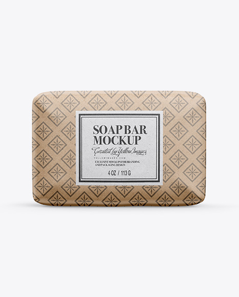 Kraft Soap Package Mockup - Front View Kraft Soap Package Mockup - Front View