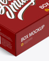 Matte Paper Box W/ Label Mockup - Half Side View (High-Angle Shot)