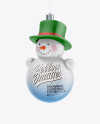 Matte Christmas Snowman Toy Mockup - Half Side View