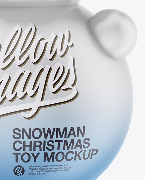 Matte Christmas Snowman Toy Mockup - Half Side View