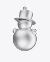 Metallic Christmas Snowman Toy Mockup - Half Side View