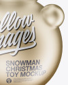 Metallic Christmas Snowman Toy Mockup - Half Side View