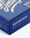 Textured Paper Box W/ Label Mockup - Halfside View (High Angle)