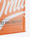 Glossy Coffee Bag w/ a Tin-Tie Mockup - Halfside View