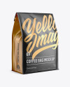 Glossy Coffee Bag w/ a Tin-Tie Mockup - Halfside View