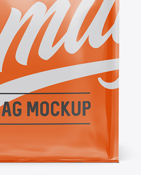 Glossy Coffee Bag Mockup - Front View