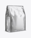 Metallic Coffee Bag w/ a Tin-Tie Mockup - Halfside View