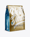 Metallic Coffee Bag w/ a Tin-Tie Mockup - Halfside View