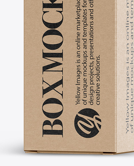 Kraft Paper Box Mockup - Halfside View