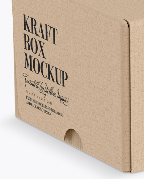Matte Kraft Paper Box Mockup - Half Side View Matte Kraft Paper Box Mockup - Half Side View