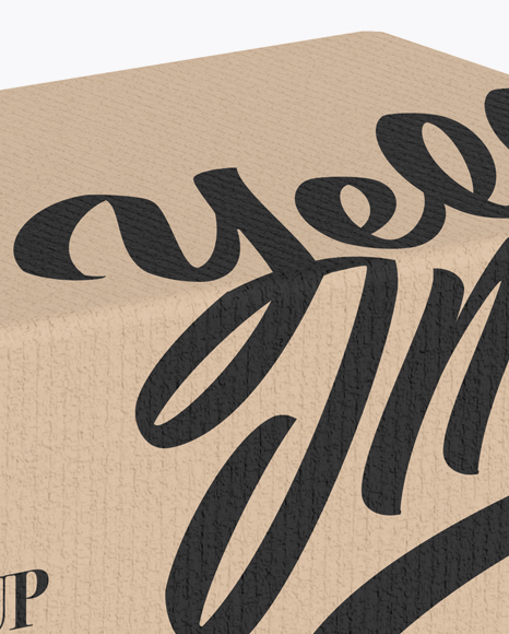 Matte Kraft Paper Box Mockup - Half Side View Matte Kraft Paper Box Mockup - Half Side View