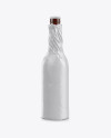 Amber Beer Bottle Wrapped in Glossy Paper Mockup