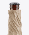 Amber Beer Bottle Wrapped in Matte Paper Mockup