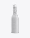 Clear Beer Bottle Wrapped in Matte Paper Mockup