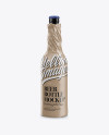 Glossy Beer Bottle Wrapped in Glossy Paper Mockup