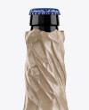 Glossy Beer Bottle Wrapped in Glossy Paper Mockup