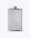 Steel Flask With Leather Wrap Mockup - Front View