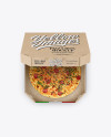 Pizza in Half-open Kraft Box Mockup - Top View