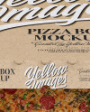 Pizza in Half-open Kraft Box Mockup - Top View