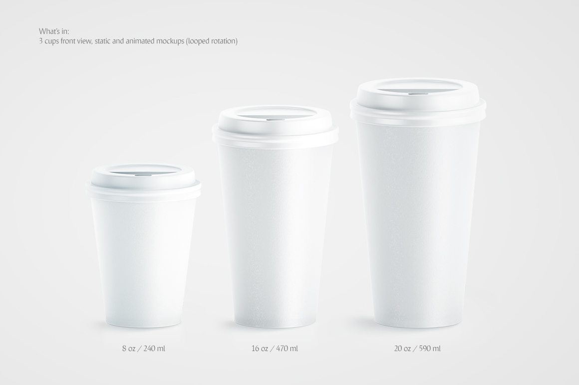 Coffee Cup Animated Mockups Bundle