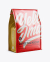 Matte Metallic Coffee Bag w/ a Tin-Tie Mockup - Halfside View