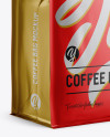 Matte Metallic Coffee Bag w/ a Tin-Tie Mockup - Halfside View