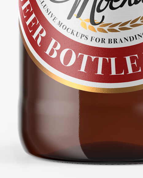 500ml Amber Craft Beer Bottle Mockup