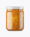 Clear Glass Jar with Orange Jam Mockup Clear Glass Jar with Orange Jam Mockup