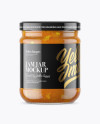 Clear Glass Jar with Orange Jam Mockup Clear Glass Jar with Orange Jam Mockup