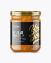 Clear Glass Jar with Orange Jam Mockup Clear Glass Jar with Orange Jam Mockup