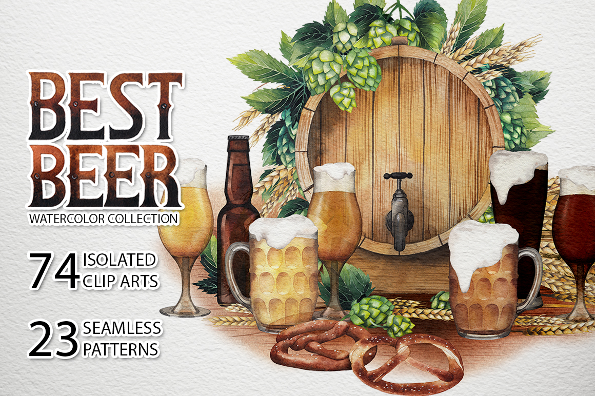Watercolor beer collection Watercolor beer collection