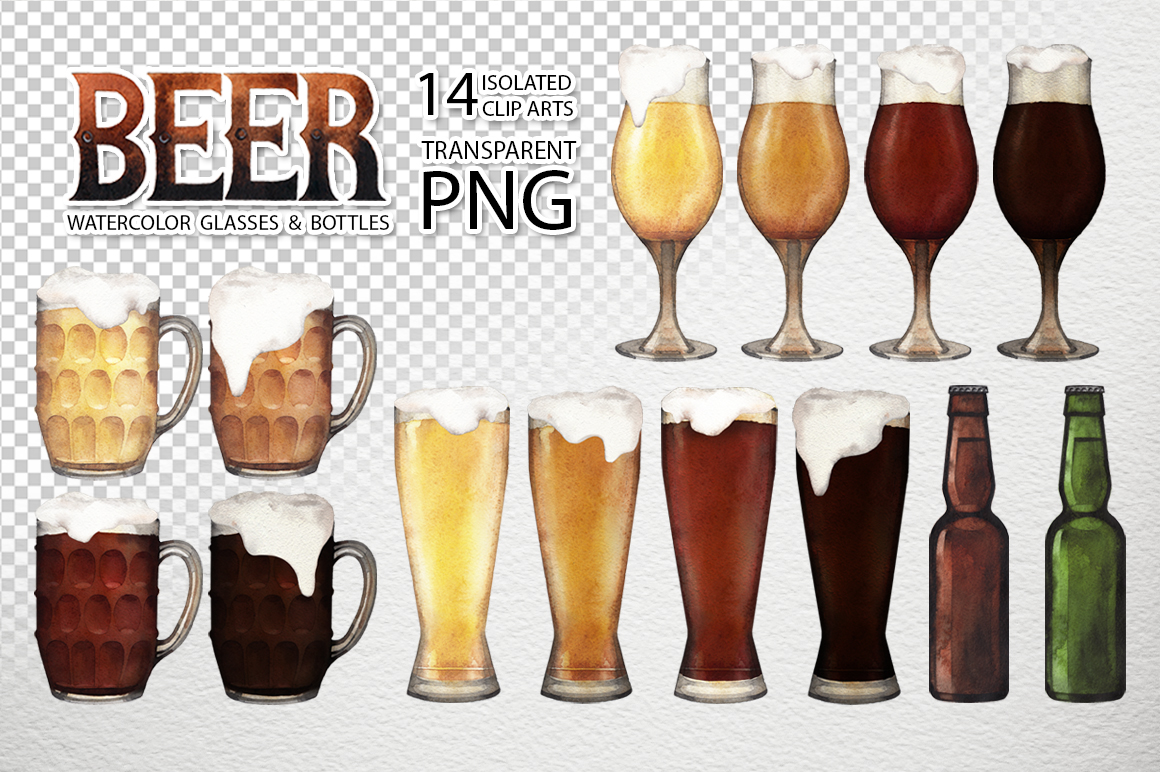 Watercolor beer collection Watercolor beer collection